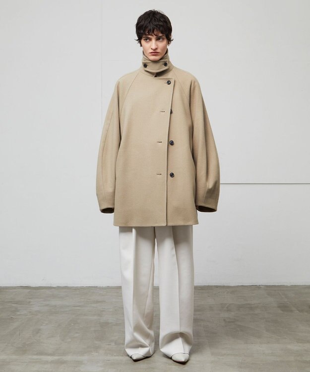 BEIGE， LAC / 2WAYストレッチワイドタックパンツ Ecru