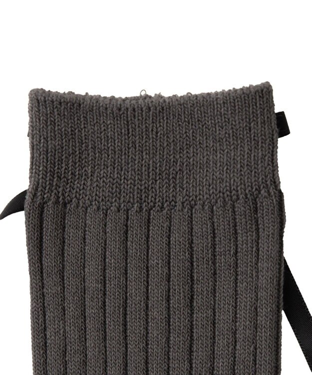 WEGO リボンリブハイソックス グレー