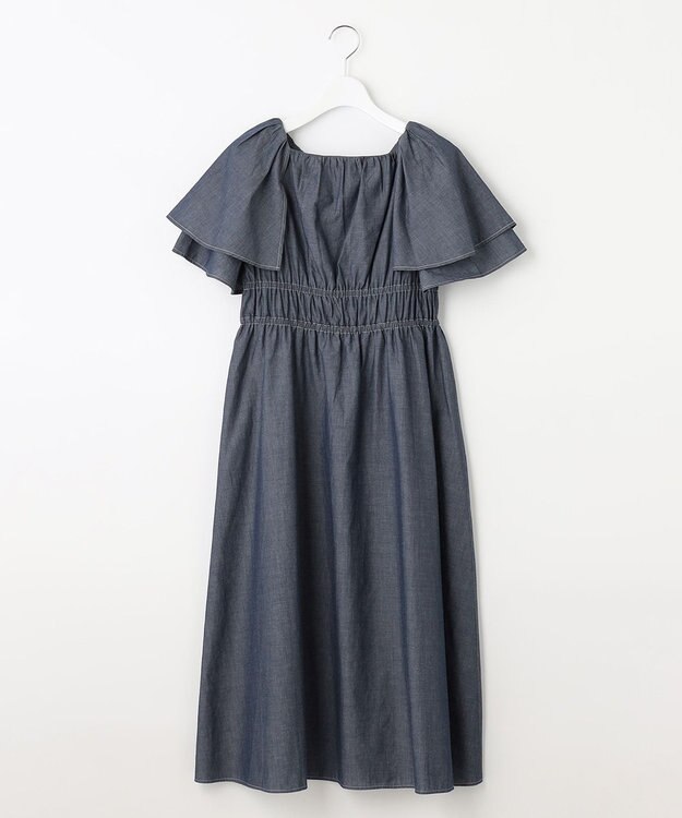 Feroux 【洗える】ラッフル ワンピース ブルー系