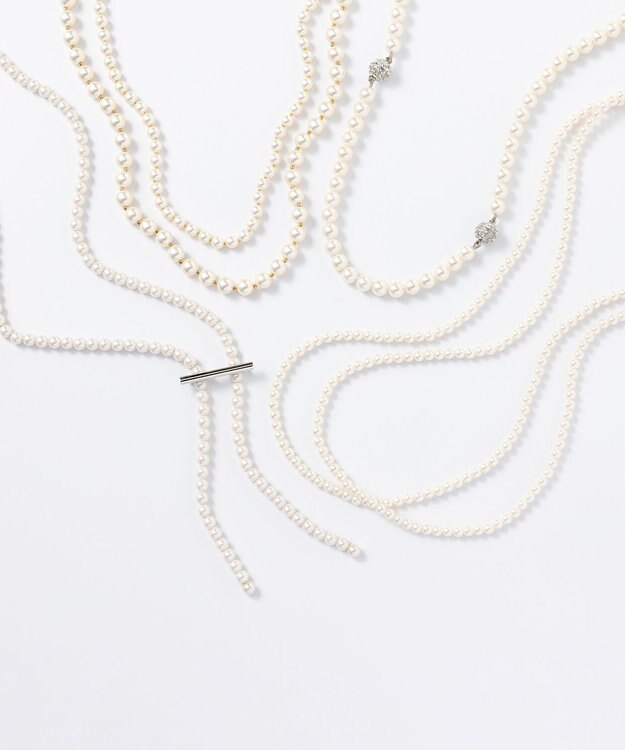 23区 プチパール ロング ネックレス アイボリー系