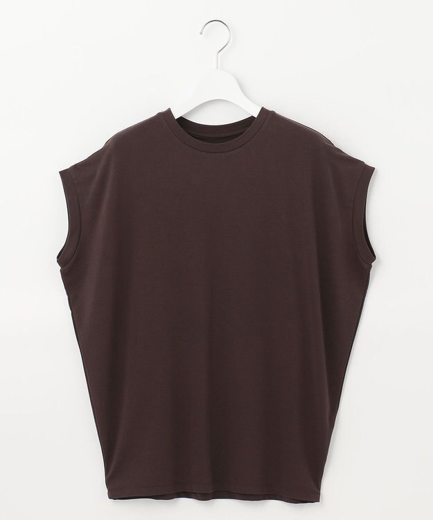 UNFILO 【Oggi 6月号掲載】BEAUTY FORM フレンチスリーブTシャツ ブラウン