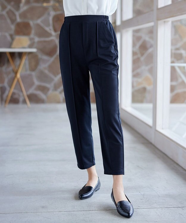 Tiaclasse 【洗える・接触冷感・紫外線ケア・サラごこち】選べるパンツ(テーパード/ワイド） ネイビー：テーパード