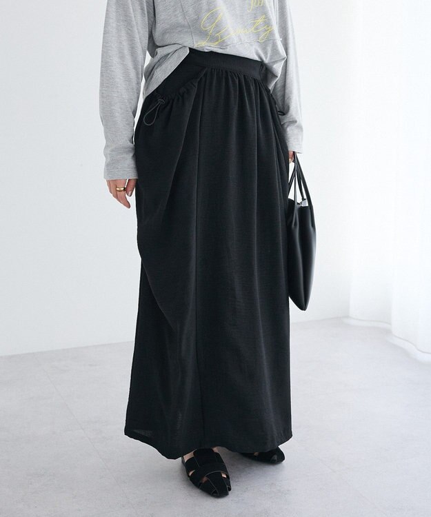 CRAFT STANDARD BOUTIQUE ドレープポケットデザインスカート Black