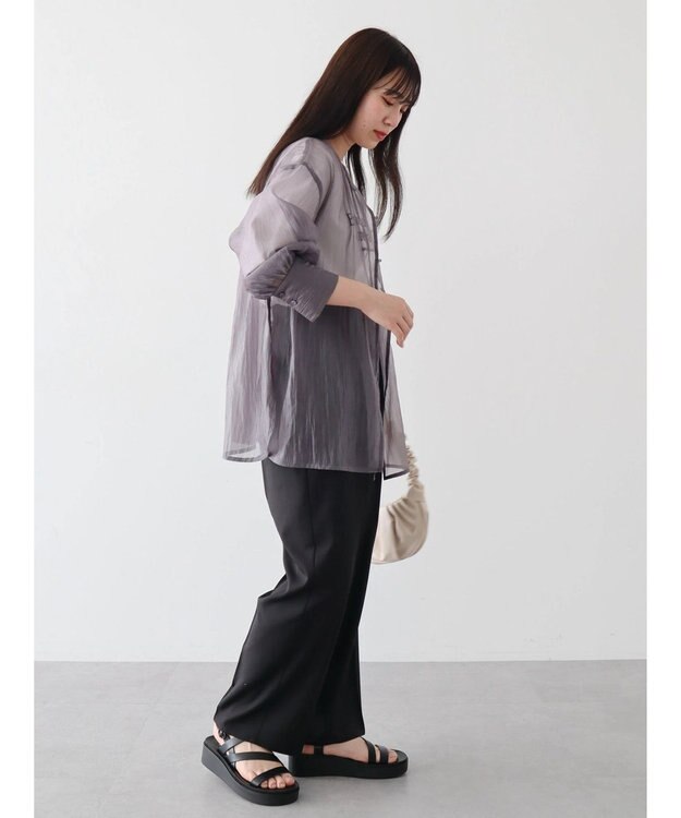 Green Parks ・ＥＬＥＮＣＡＲＥ　ＤＵＥ　２ｗａｙシアーブラウス Charcoal Gray