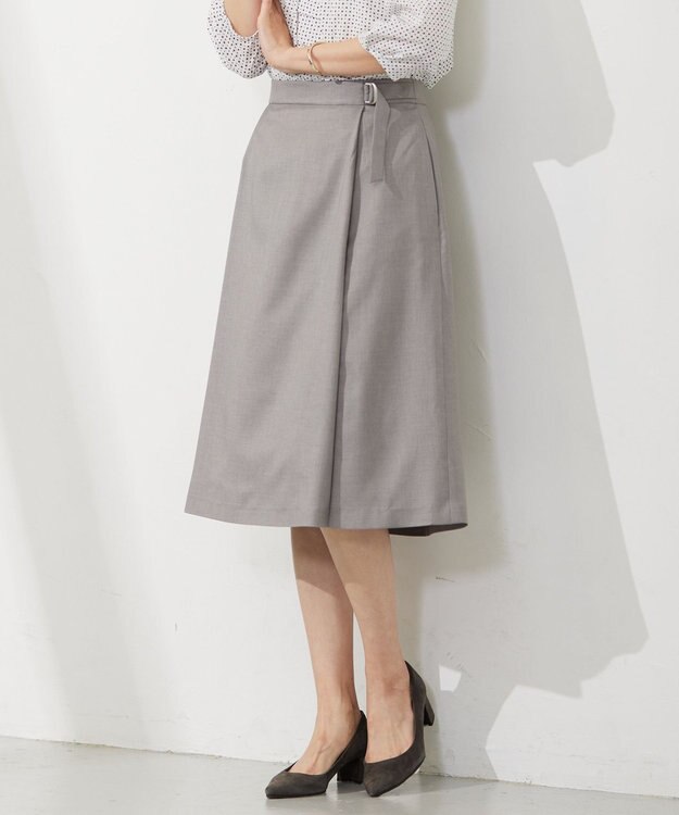 J.PRESS LADIES S 【セットアップ対応・洗える・UVケア・速乾】 OXIJEWELストレッチ スカート ライトグレー系