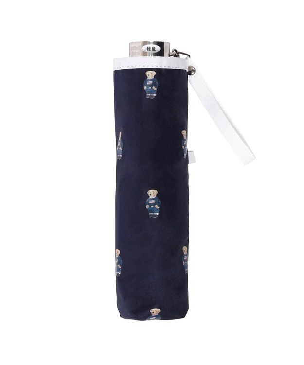 MOONBAT POLO RALPH LAUREN（ポロラルフローレン） 遮光 晴雨兼用 折りたたみ日傘 裏カラー PORO BEAR ポロベア ネイビー＆ベアＰｔ×オフ