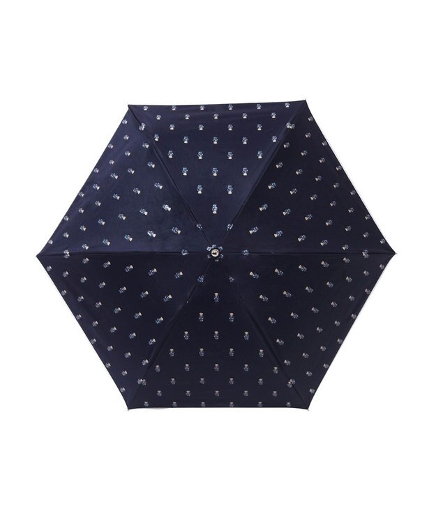 MOONBAT POLO RALPH LAUREN（ポロラルフローレン） 遮光 晴雨兼用 折りたたみ日傘 裏カラー PORO BEAR ポロベア ネイビー＆ベアＰｔ×オフ