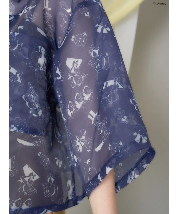 AMERICAN HOLIC 総柄シアーショート丈シャツ／Ｄｉｓｎｅｙ Navy