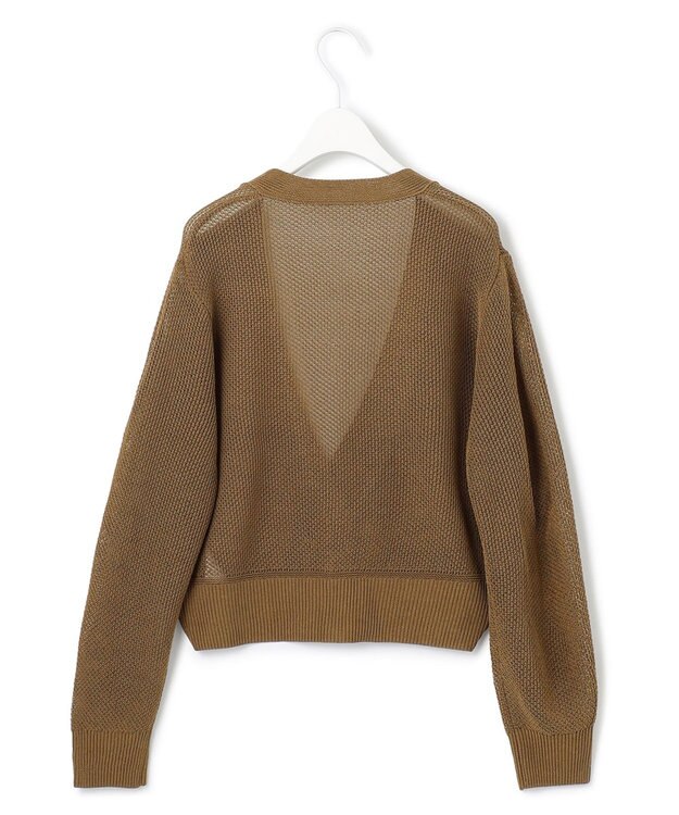 ICB 【洗える】 コイルメッシュ カーディガン キャメル系