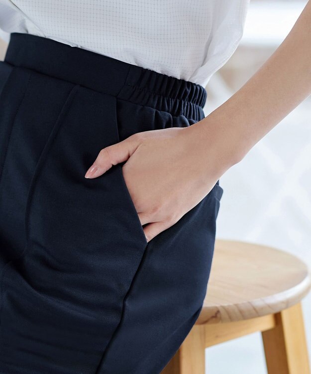 Tiaclasse 【洗える・接触冷感・紫外線ケア・サラごこち】選べるパンツ(テーパード/ワイド） ネイビー：テーパード