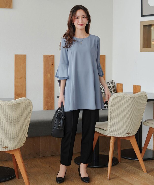 Tiaclasse 【洗える・接触冷感・紫外線ケア・サラごこち】選べるパンツ(テーパード/ワイド） ブラック：テーパード