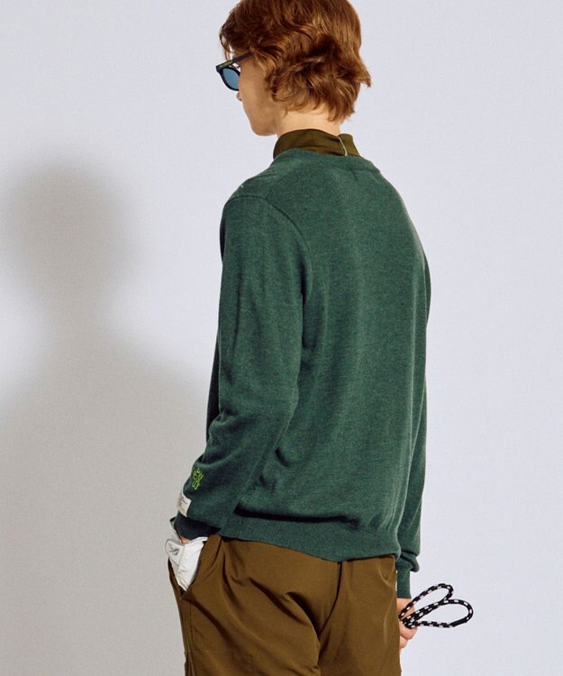 PW CIRCULUS 【MEN】Spark cat クルーネックニット ゴルフ カーキ系