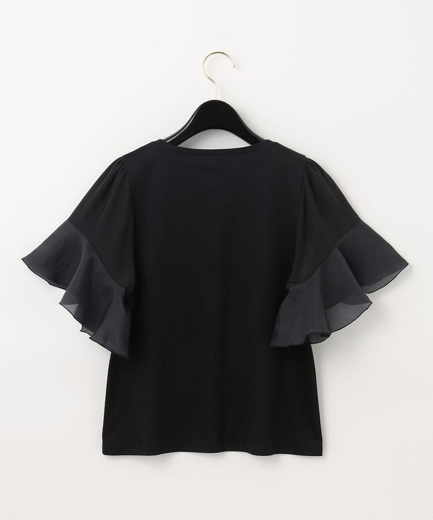 GRACE CONTINENTAL フレアスリーブカットトップ ブラック