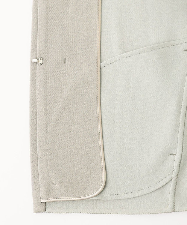 自由区 【XSサイズ～/洗える】ライトダブルクロス ノーカラージャケット サンドベージュ