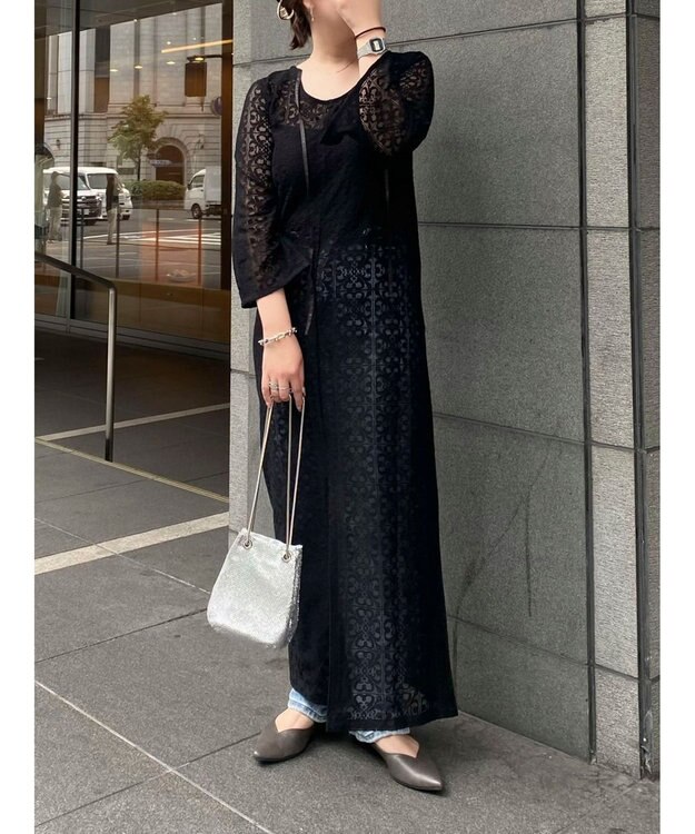 Green Parks AnriettMusee レースロングワンピース Black