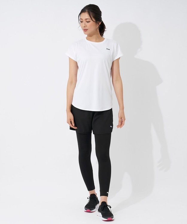 OP／FILA 【FILA】水陸両用フィットネスウェア 3点セット ホワイト×プリント