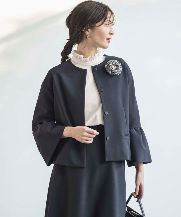 組曲 ツイードパールコサージュ ネイビー系1