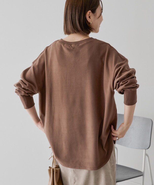 AMERICAN HOLIC ソフトタッチヘンリーネックプルオーバー Brown