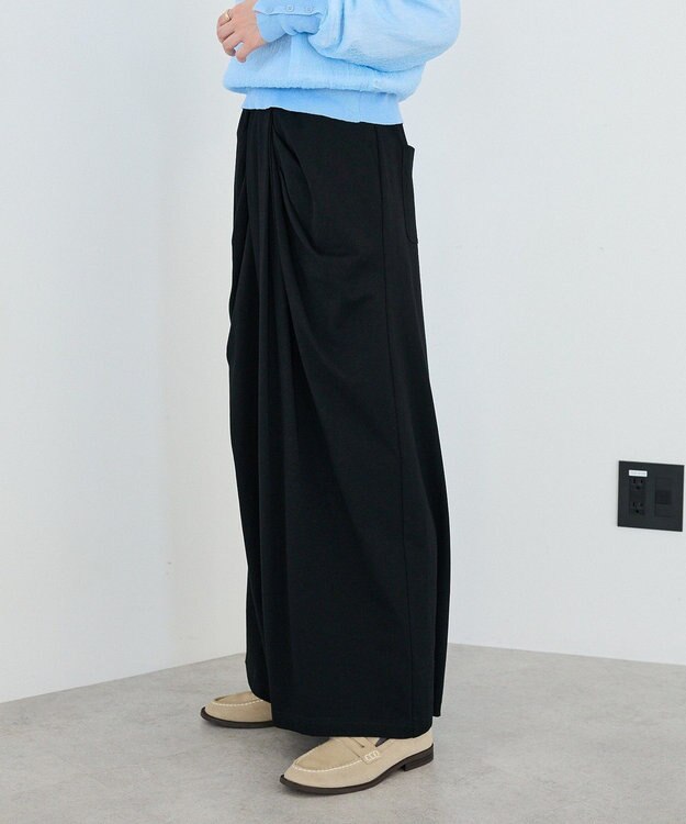 CRAFT STANDARD BOUTIQUE フロントタックドレープワイドパンツ Black