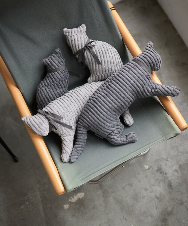 LOOM&SPOOL GRA綿毛布猫抱き枕 ライトグレー