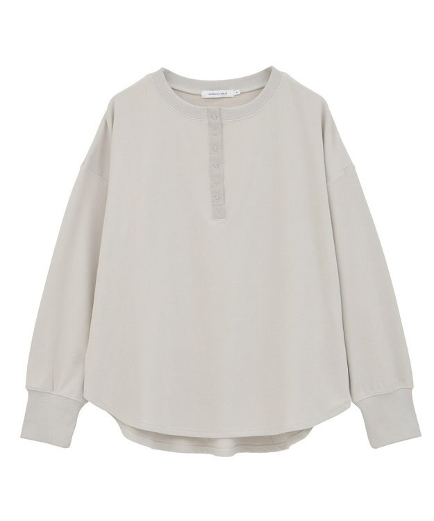 AMERICAN HOLIC ソフトタッチヘンリーネックプルオーバー Gray