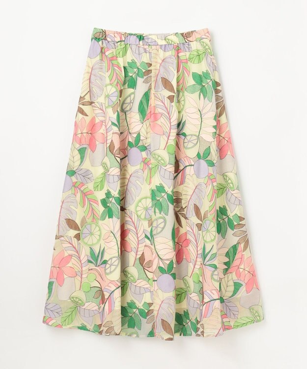 GRACE CONTINENTAL フルーツ刺繍フレアスカート イエロー