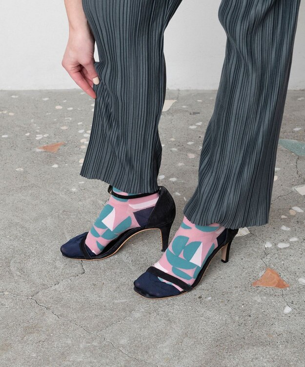 TRICOTE ジオメトリック柄 メッシュソックス