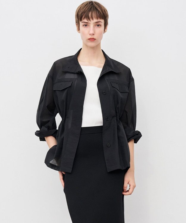 uncrave シアーオーガンジー ミリタリーブルゾン ブラック