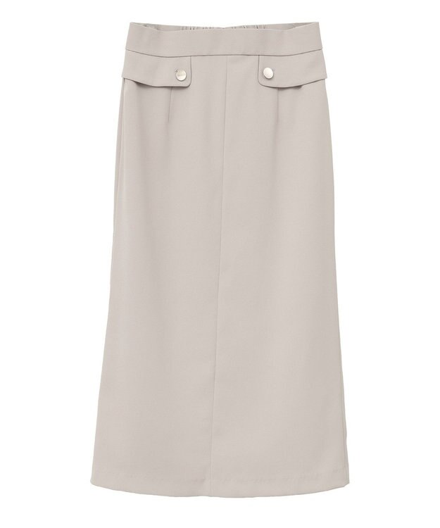 YECCA VECCA ポケットデザインナロースカート Light Beige