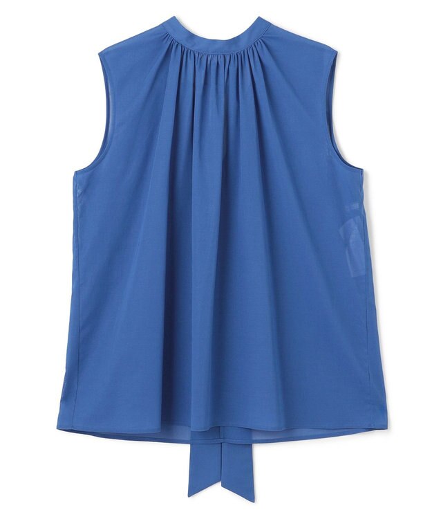 BEIGE， 【洗える】BAC / コットンバックボウタイノースリーブブラウス Blue