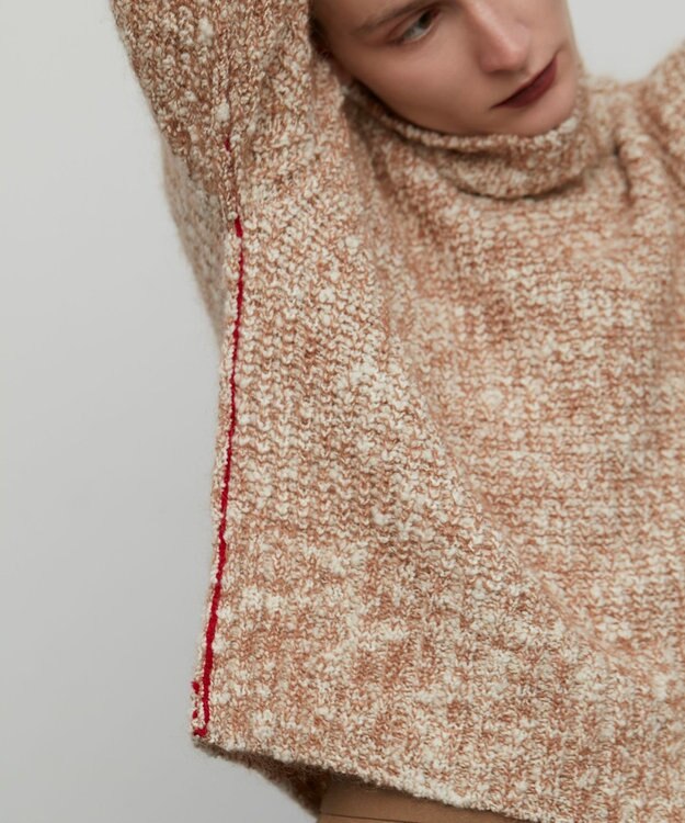 BEIGE， BUFFON / ツイードニット Camel x White x Red