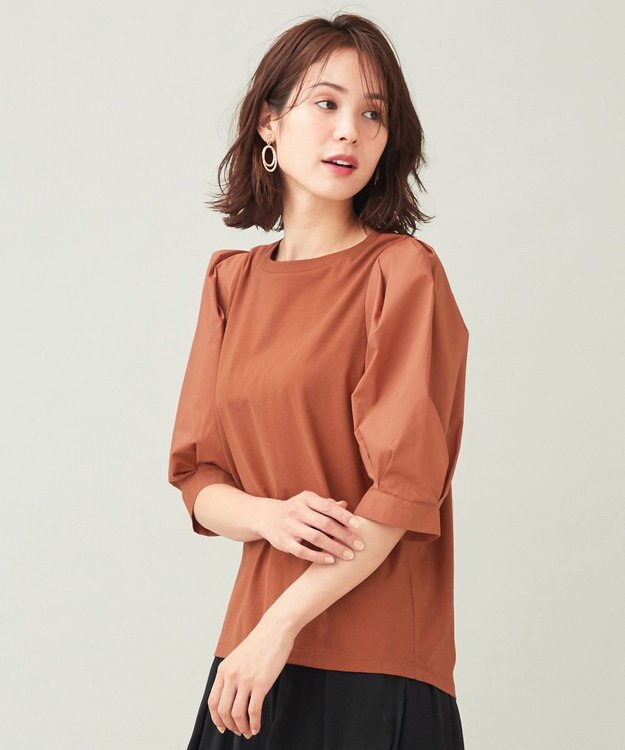 ANY 【接触冷感】秋メキ袖ボリューム カットソー テラコッタ