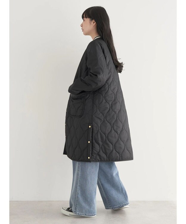 earth music&ecology ２ｗａｙキルティングコート Black