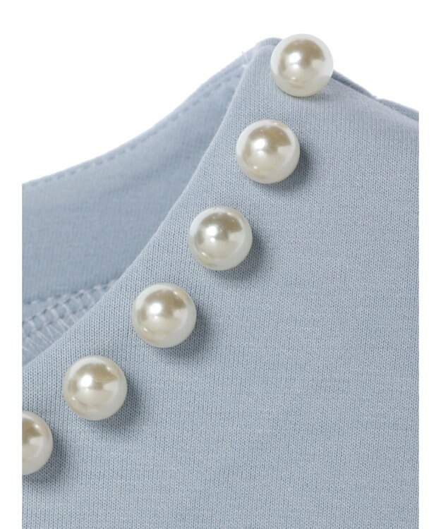 Green Parks パール付ポンチカットプルオーバー Sax