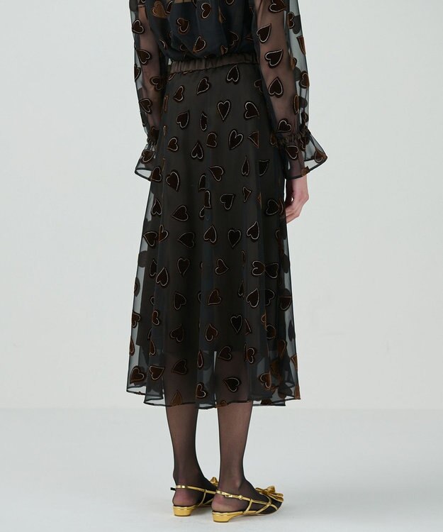 GRACE CONTINENTAL ハートオパールスカート ブラウン