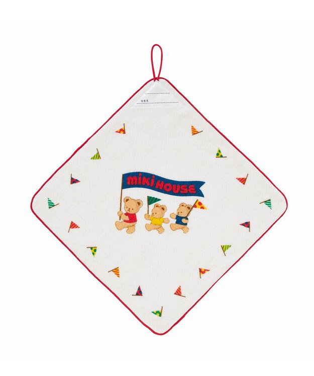 MIKI HOUSE HOT BISCUITS 【ミキハウス】 ミキハウスベア ループつきタオル 赤