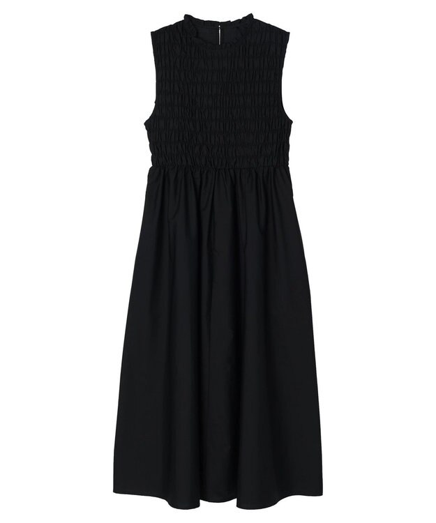 Green Parks ・Ｄｏｕｂｌｅ　Ｆｌａｇｓ　シャーリングノースリワンピ Black