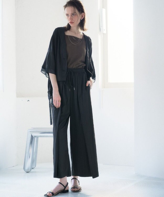 YECCA VECCA 【UVカット/遮熱/接触冷感】COOLタックワイドパンツ Charcoal Gray