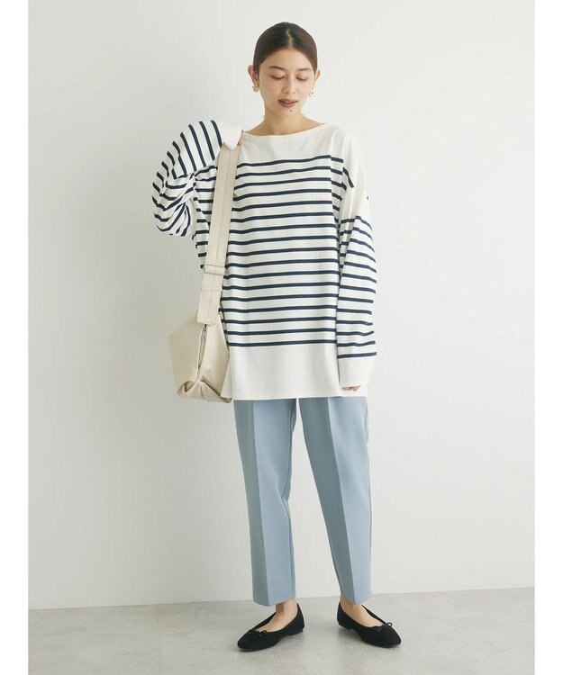 Green Parks きれいシルエットパンツ Sax