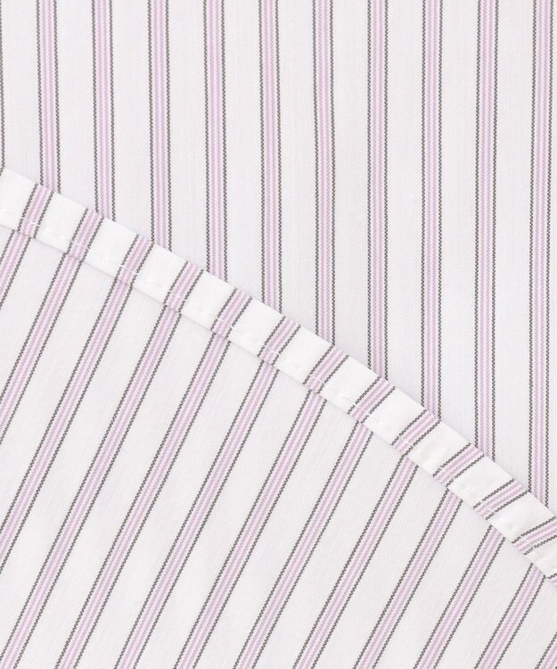 J.PRESS LADIES L 【洗える】BEZ ストライプ シャツカラー ブラウス ふじ色系1