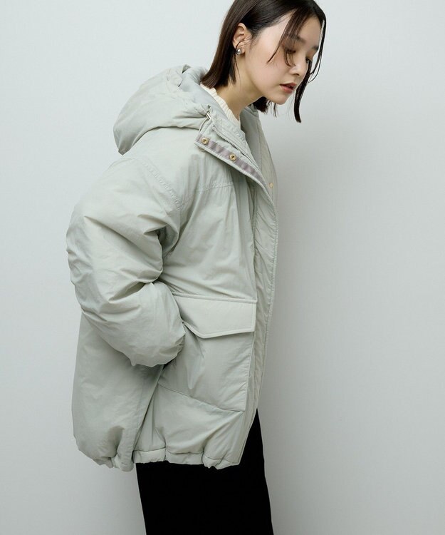 Green Parks フーディ中綿コート Olive