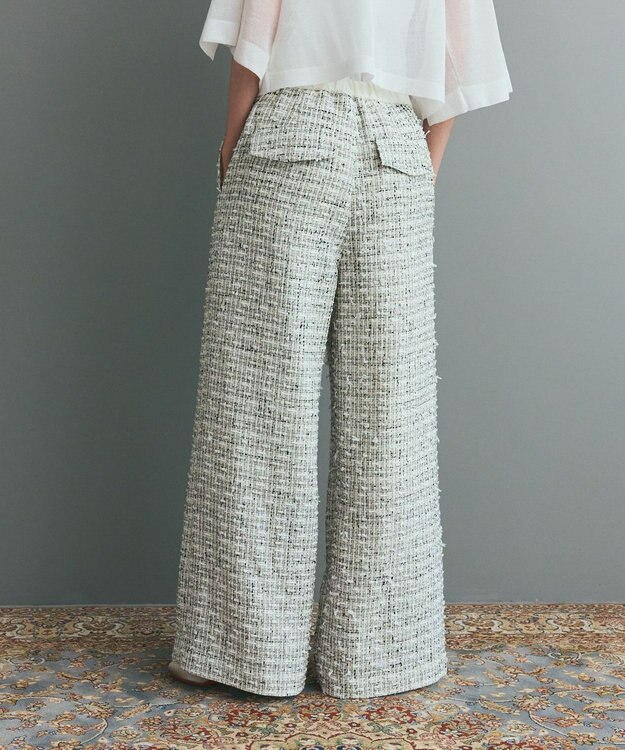 GRACE CONTINENTAL ツイードイージーパンツ ホワイト