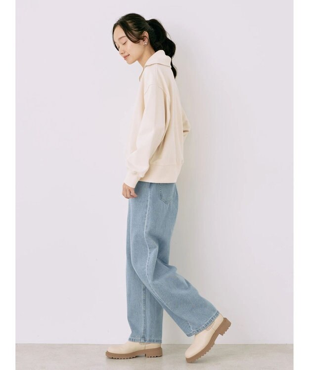 earth music&ecology ハーフＺＩＰスウェット Ivory