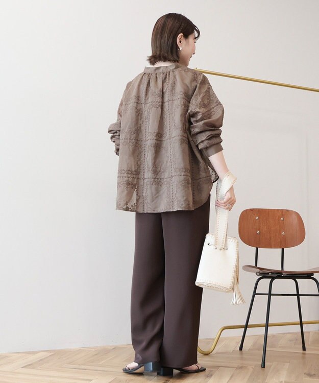 AMERICAN HOLIC スキッパーレースブラウス Mocha