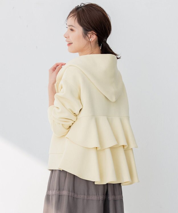 組曲 【人気商品入荷！】ダンボールジャージーバックフリル パーカー イエロー系