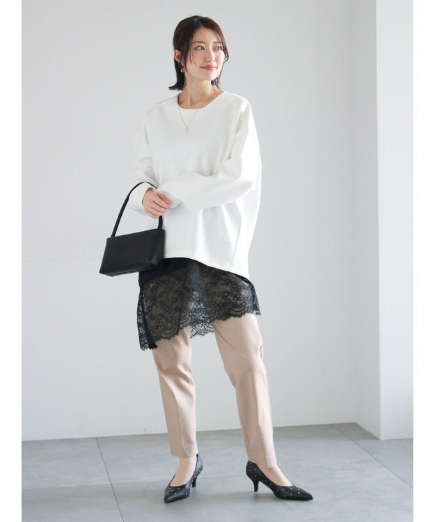 Te chichi 【雑誌掲載アイテム】イレギュラーヘムレイヤードレースキャミ ブラック