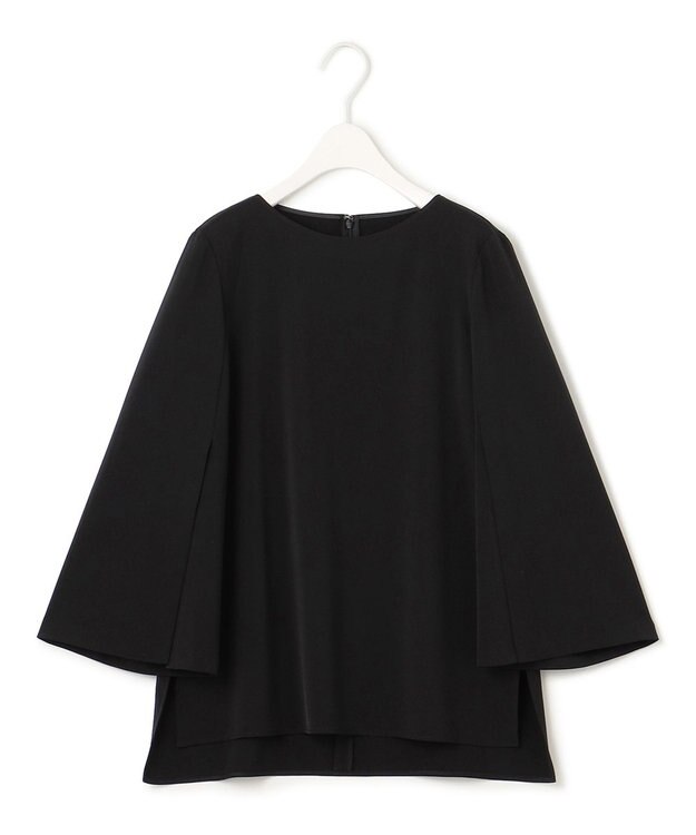ICB 【新色追加・防シワ・速乾・洗える】Fied スリットスリーブブラウス ブラック系