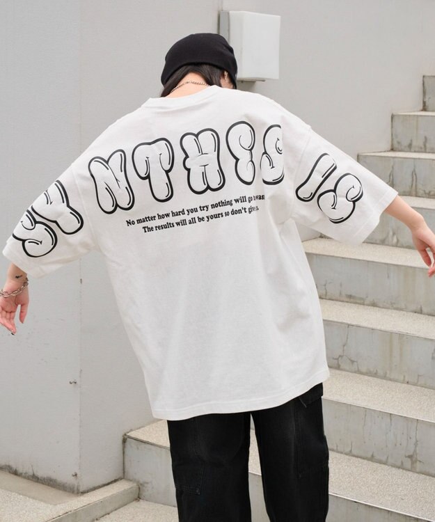 WEGO 【ユニセックス着用ITEM】アクセ付きストレートロゴT（SS） ホワイト