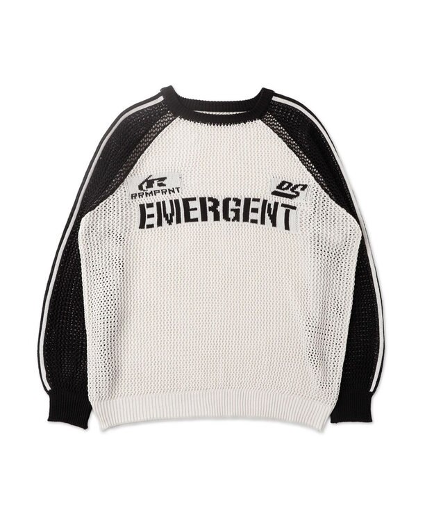 WEGO ラグランメッシュニットプルオーバー 柄2