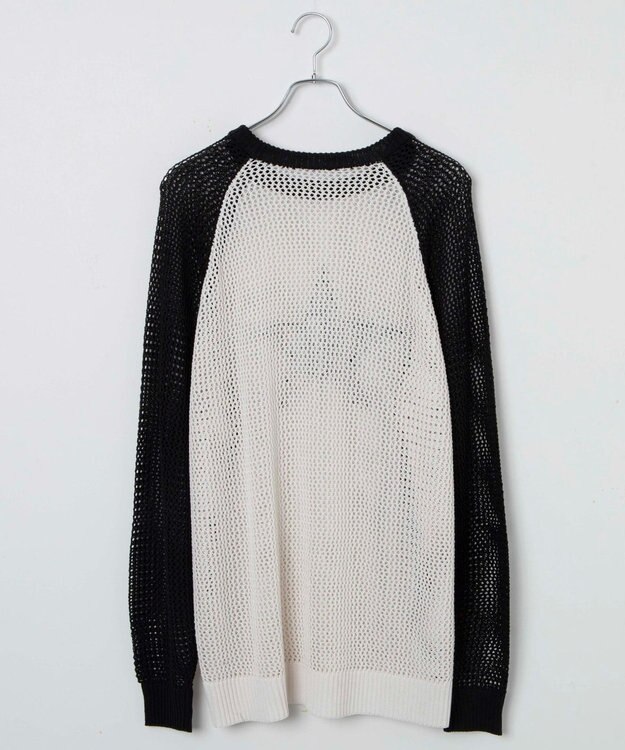 WEGO ラグランメッシュニットプルオーバー 柄2